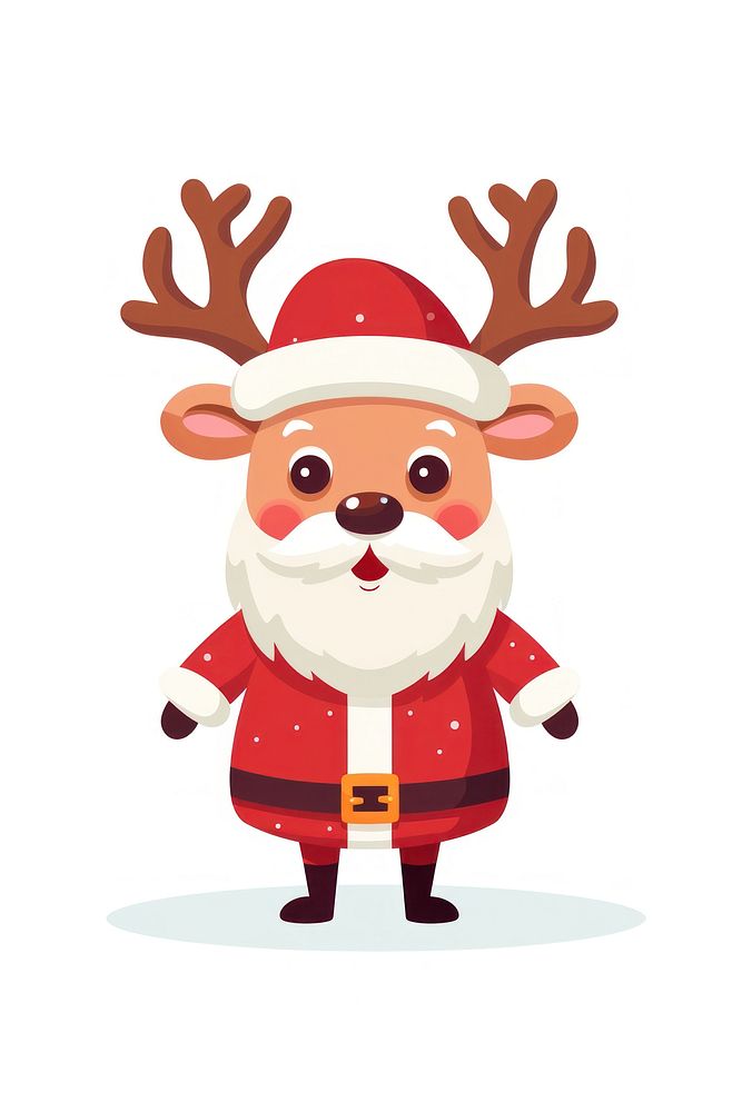 A happy reindeer mammal winter white background. AI generated Image by rawpixel.