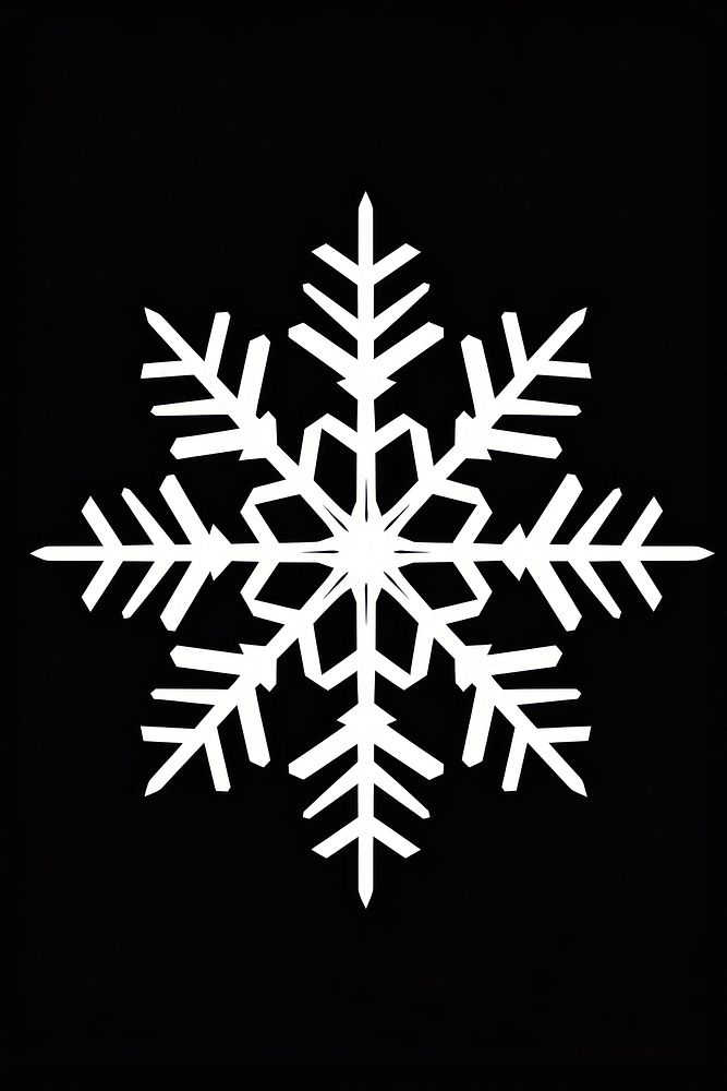 A white snowflake black background monochrome christmas. AI generated Image by rawpixel.