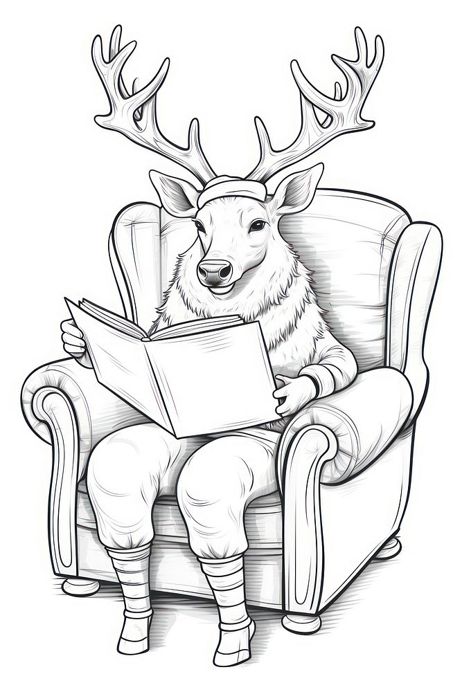 A reindeer drawing furniture sketch. 