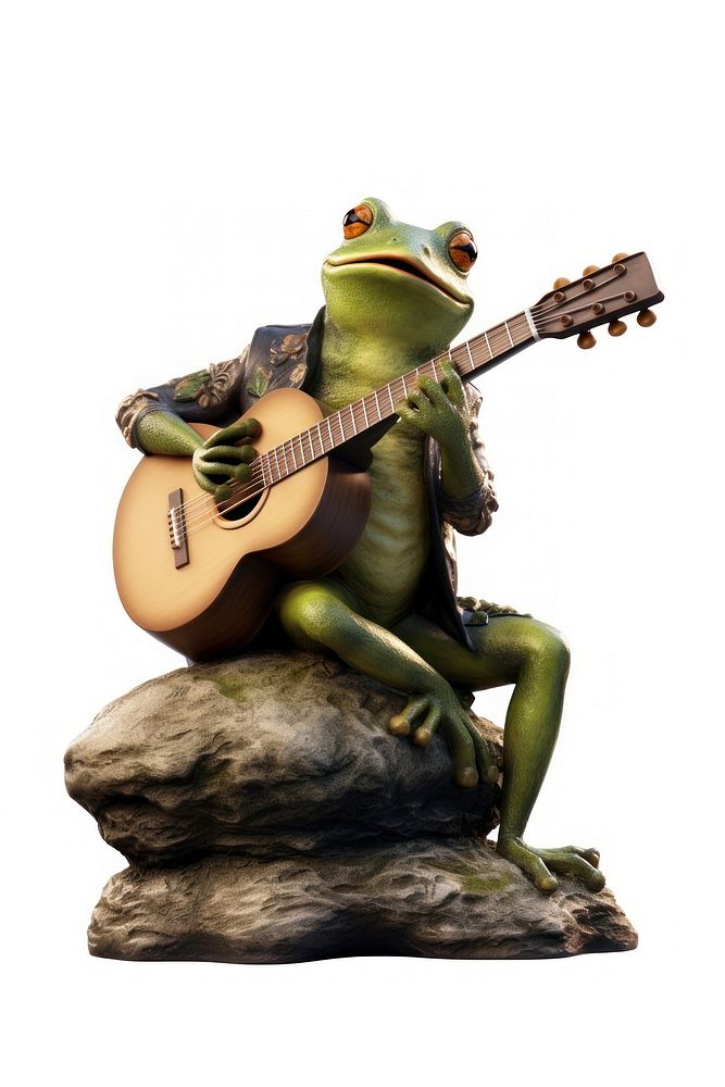 A frog guitar amphibian wildlife. AI generated Image by rawpixel.