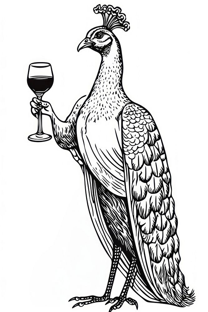 A noble peacock drawing glass animal. AI generated Image by rawpixel.