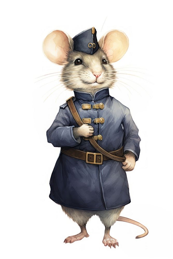 A police mouse animal rodent mammal. AI generated Image by rawpixel.