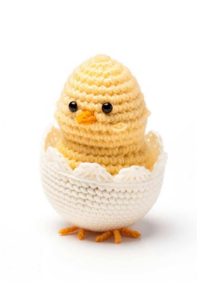 Cartoon chick crochet animal toy. AI generated Image by rawpixel.