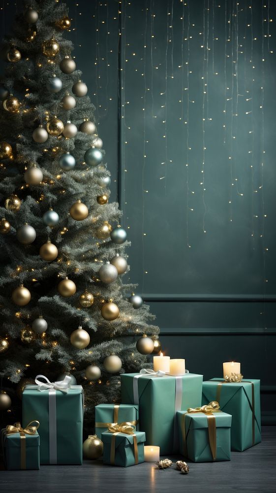 Christmas christmas green gift. AI generated Image by rawpixel.