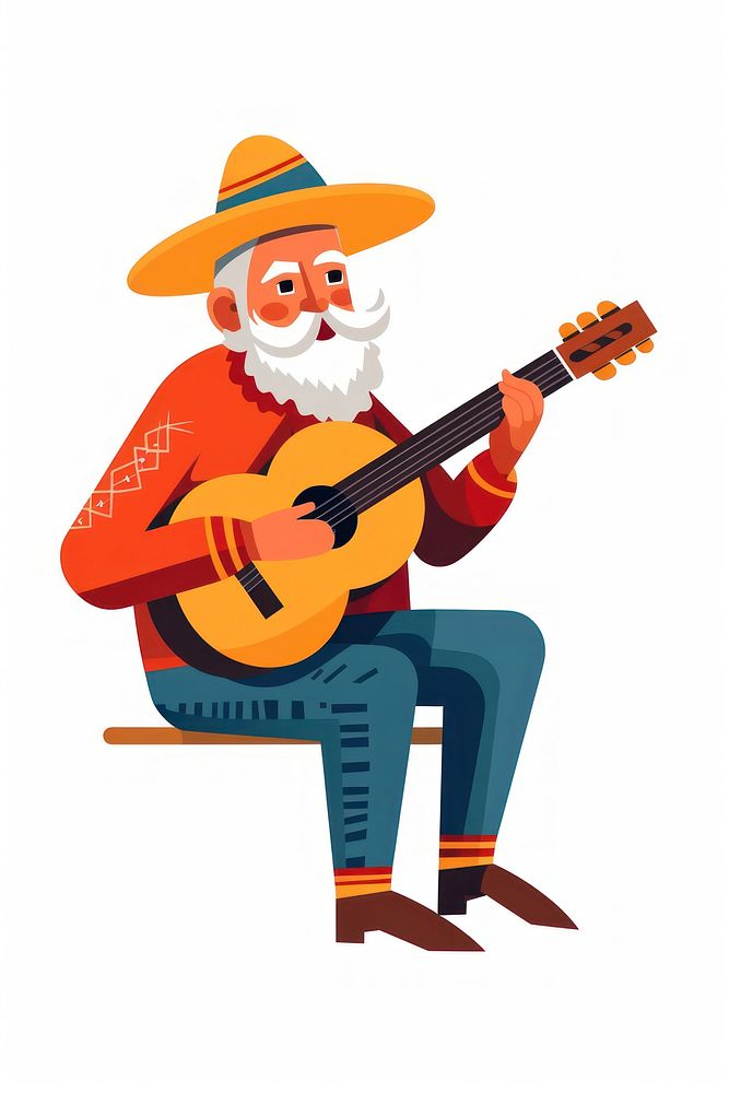 Old man musician guitar performance. AI generated Image by rawpixel.