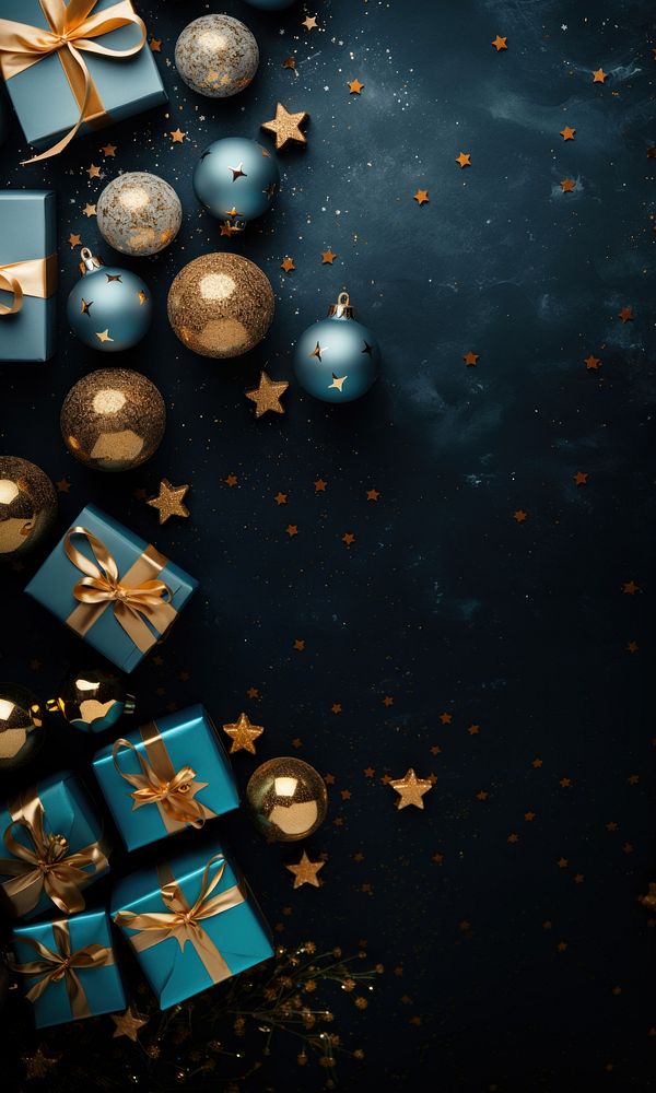 Christmas christmas blue box. AI generated Image by rawpixel.