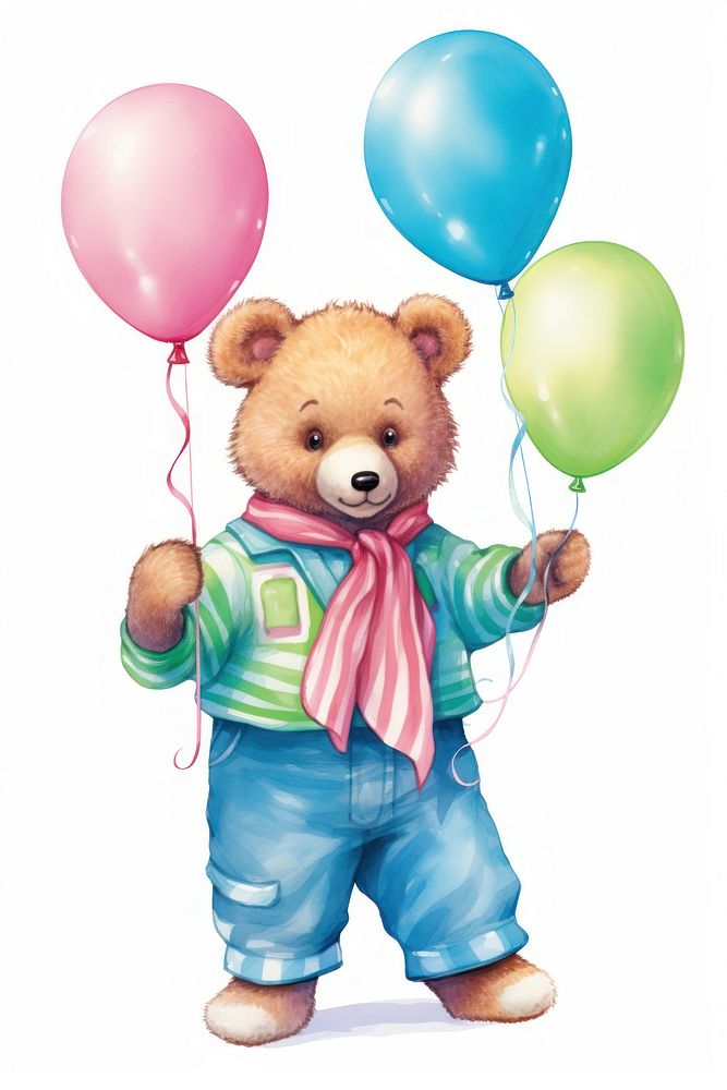 A birthday bear balloon toy representation. AI generated Image by rawpixel.