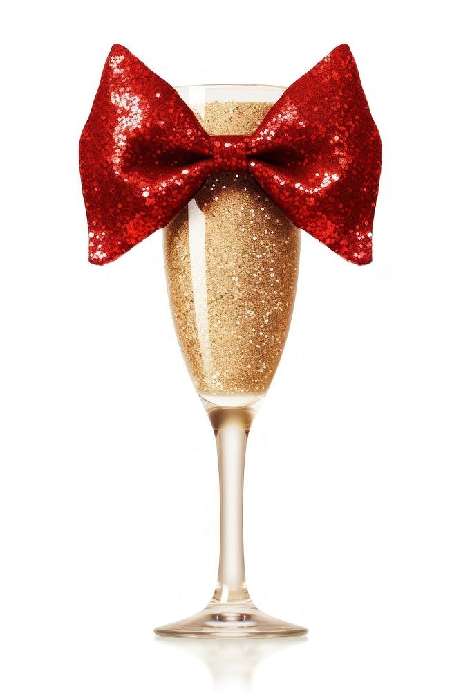 A champagne glass cocktail drink bow. AI generated Image by rawpixel.
