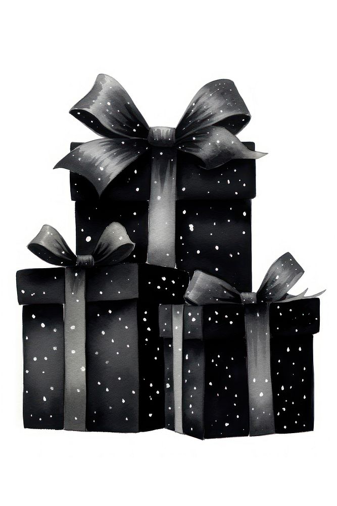 2 presents black gift bow. AI generated Image by rawpixel.