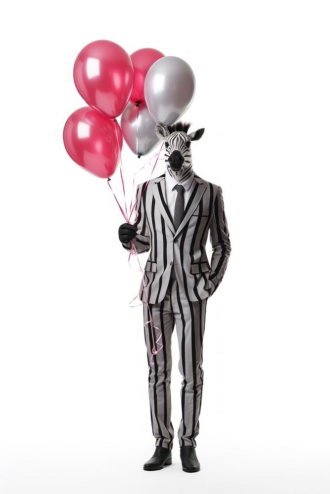 A zebra balloon person adult. AI generated Image by rawpixel.