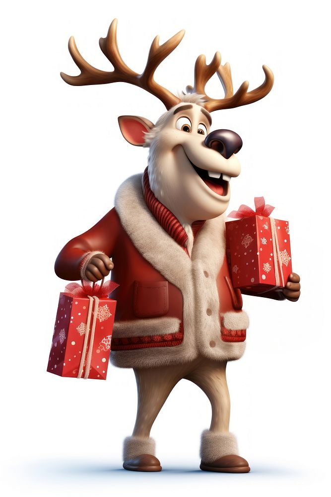 A cartoon reindeer figurine mammal red. AI generated Image by rawpixel.