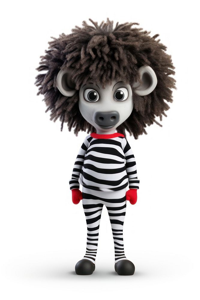 A cartoon zebra black afro doll. AI generated Image by rawpixel.