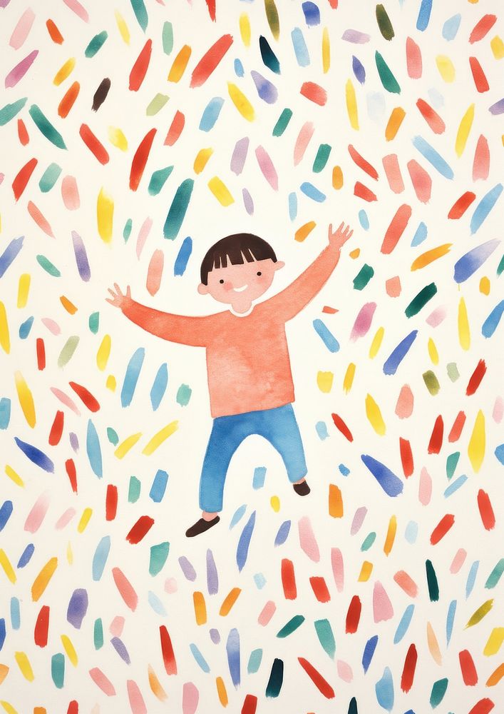 A Happy children celebrating art abstract confetti. AI generated Image by rawpixel.