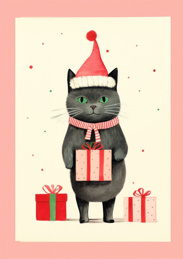 Cat christmas mammal animal. AI generated Image by rawpixel.