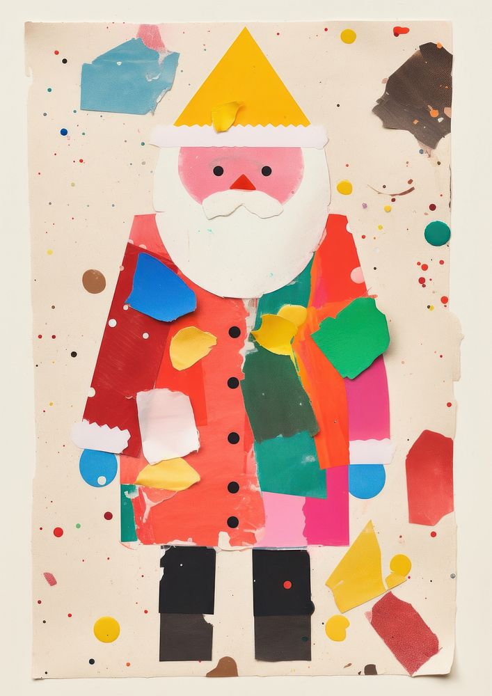 Happy santa claus art painting collage. AI generated Image by rawpixel.
