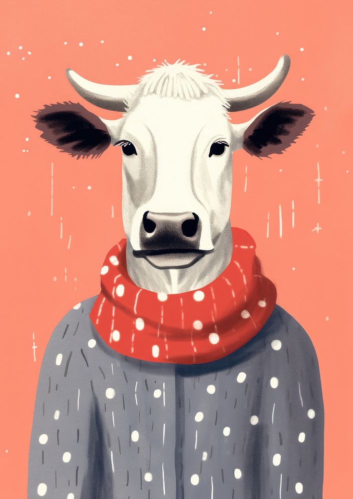 Art livestock sweater mammal. AI generated Image by rawpixel.