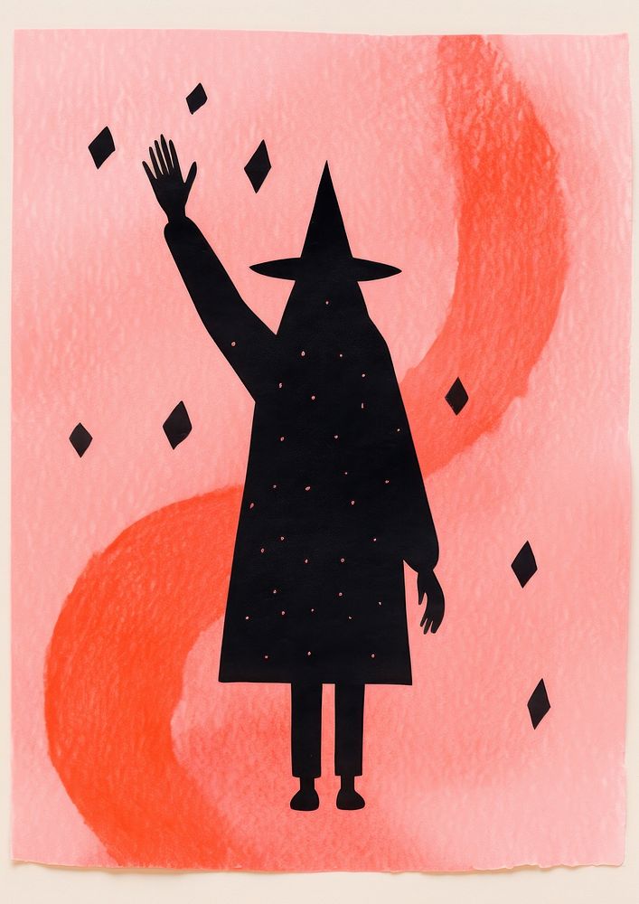Witch art silhouette painting. AI generated Image by rawpixel.
