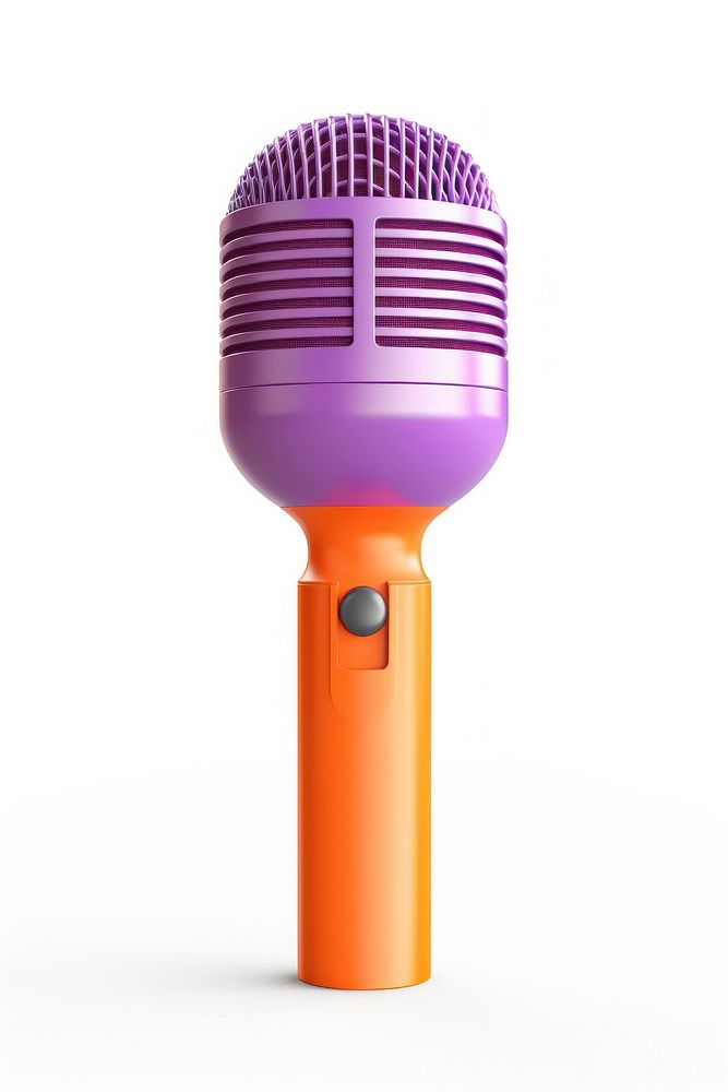 A microphone purple white background technology. AI generated Image by rawpixel.