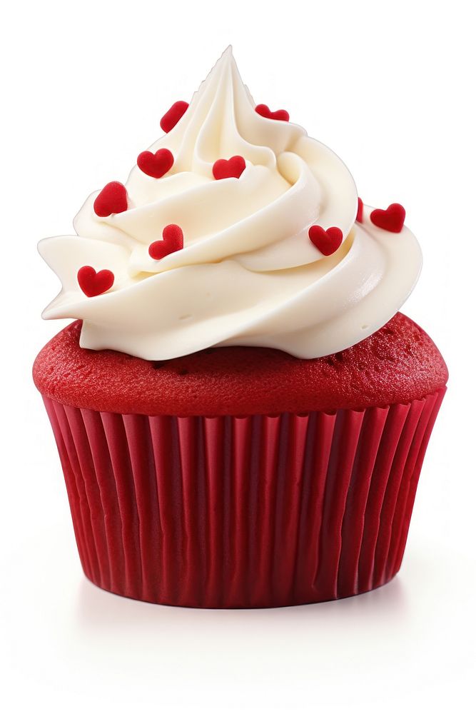 A red velvet cupcake dessert cream food. AI generated Image by rawpixel.