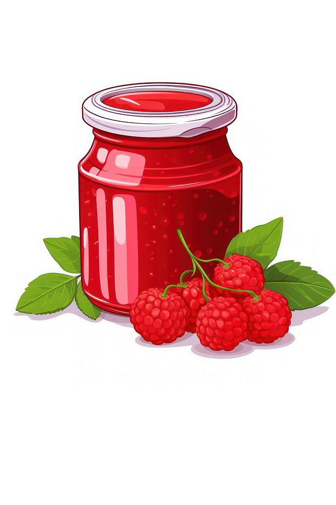 Tropical berry jar raspberry fruit. AI generated Image by rawpixel.