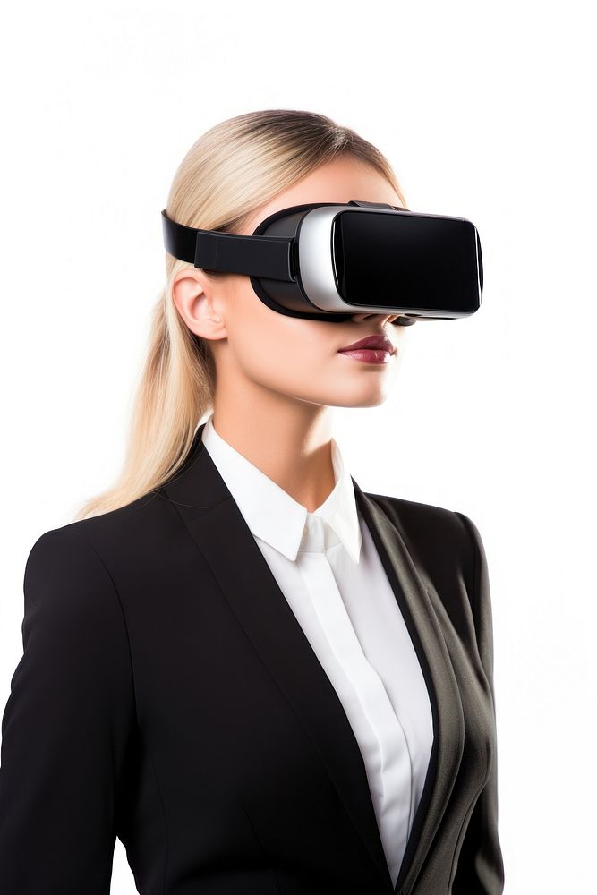 Woman using VR portrait glasses photo. AI generated Image by rawpixel.