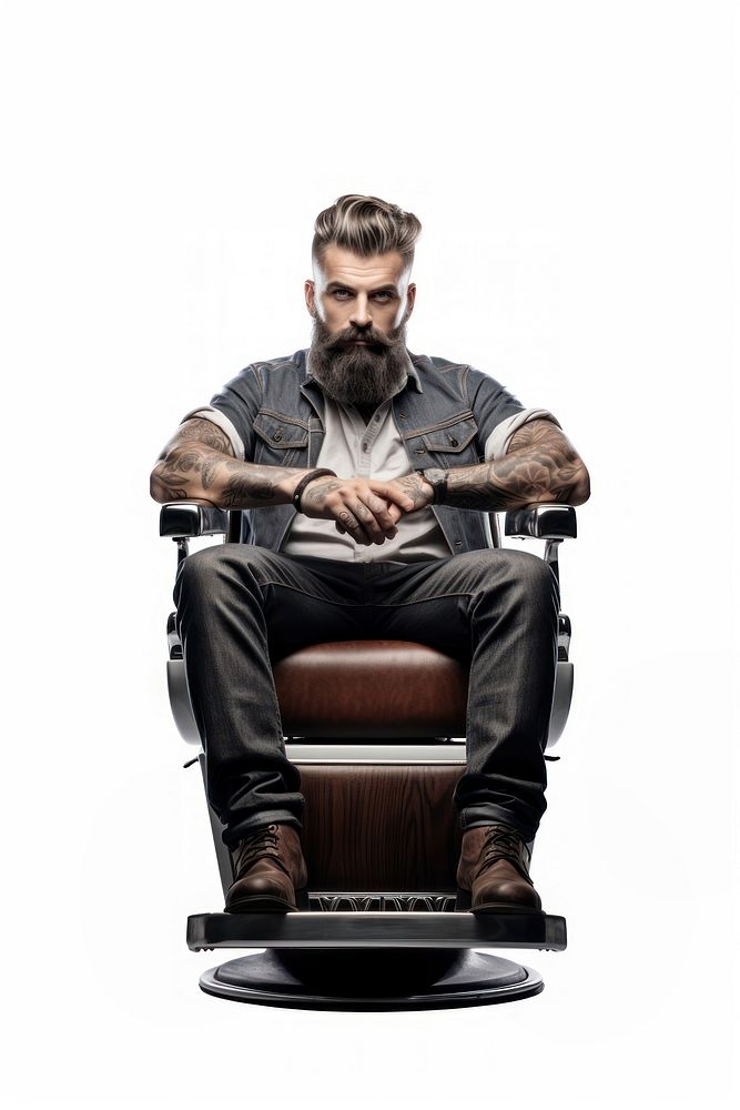 Barber sitting adult chair. 