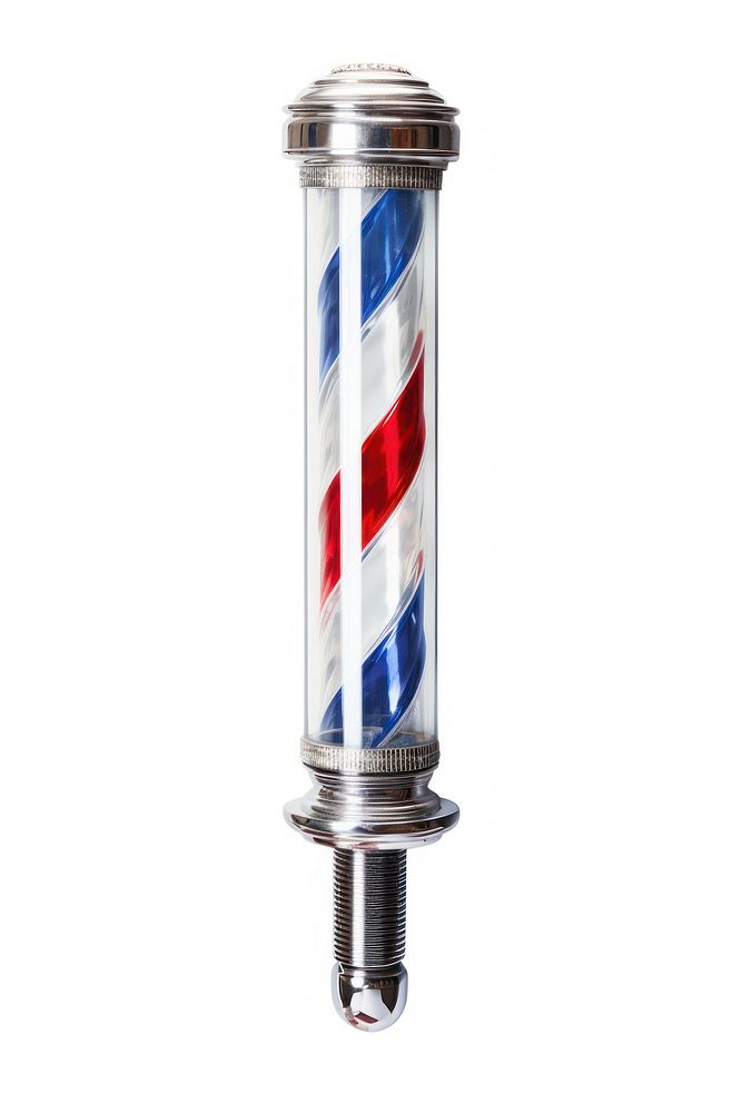 Barber pole white background electronics protection. AI generated Image by rawpixel.