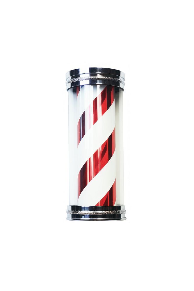 Barber pole glass white background illuminated. AI generated Image by rawpixel.