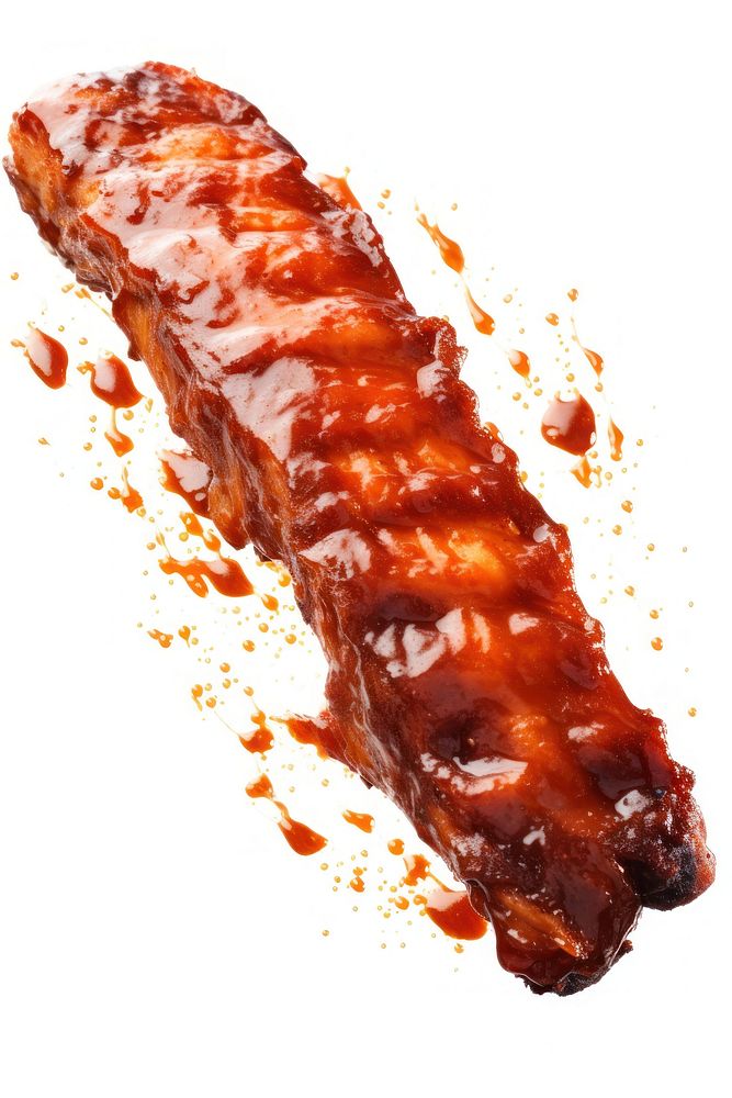 BBQ ribs food white background condiment. AI generated Image by rawpixel.