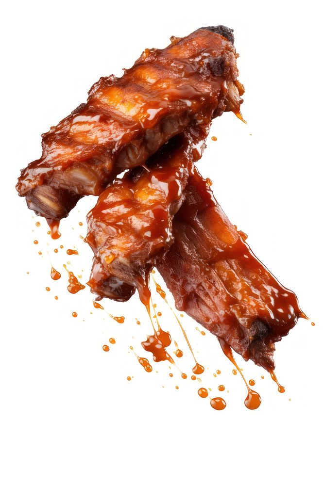 BBQ ribs food bbq white background. AI generated Image by rawpixel.