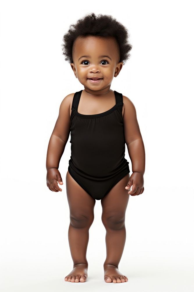 Black baby swimwear portrait standing. AI generated Image by rawpixel.