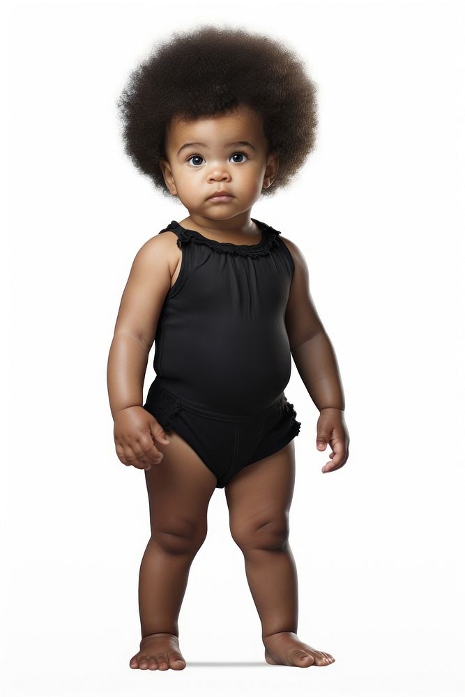 Black baby portrait standing photo. AI generated Image by rawpixel.