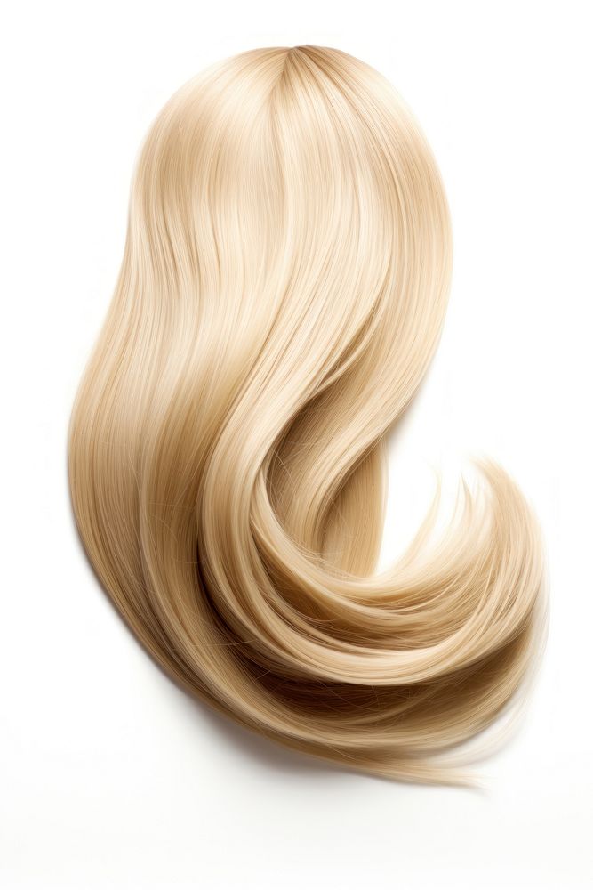 Blond hair piece adult wig white background. AI generated Image by rawpixel.