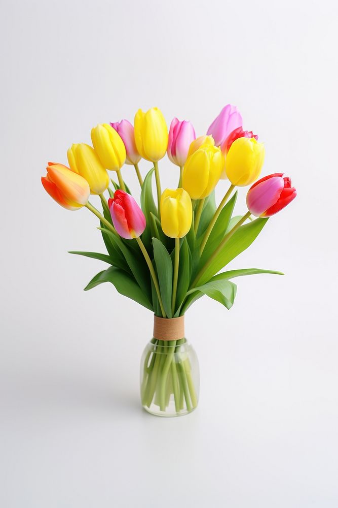 Flower bouquet tulip plant vase. AI generated Image by rawpixel.