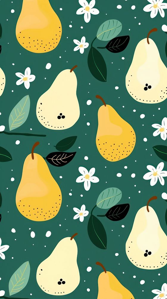 Pattern pear backgrounds fruit. AI generated Image by rawpixel.