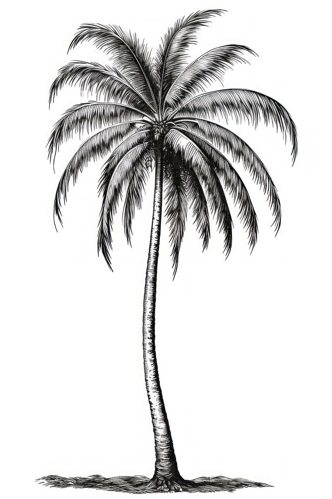 A minimal coconut tree sketch drawing plant. AI generated Image by rawpixel.