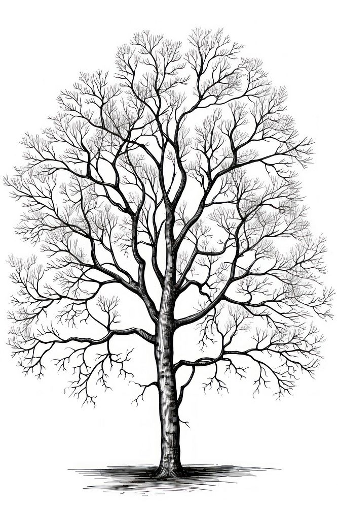 A minimal tree sketch drawing plant. AI generated Image by rawpixel.