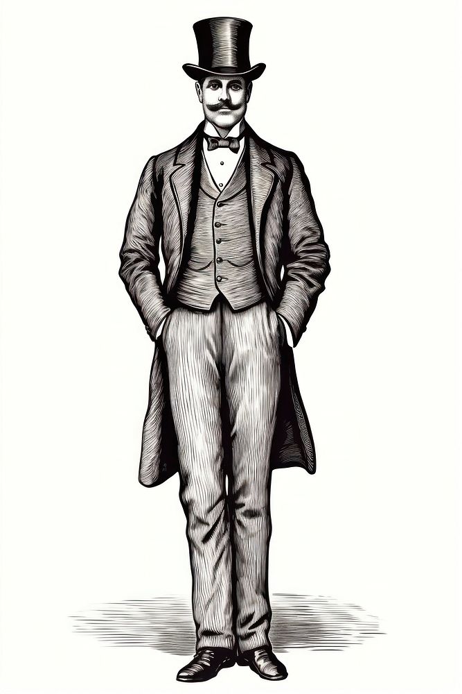 A gentleman sketch drawing adult. AI generated Image by rawpixel.