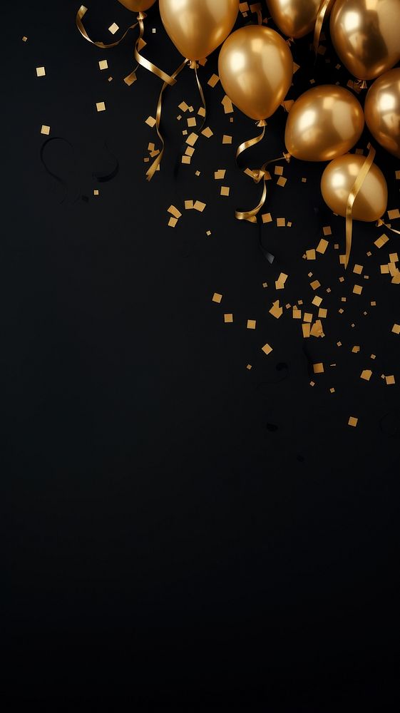 New year confetti balloon paper. AI generated Image by rawpixel.