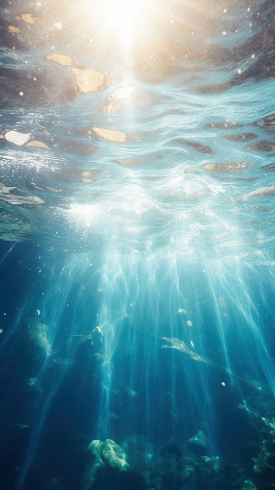 Water underwater sunlight outdoors. AI generated Image by rawpixel.