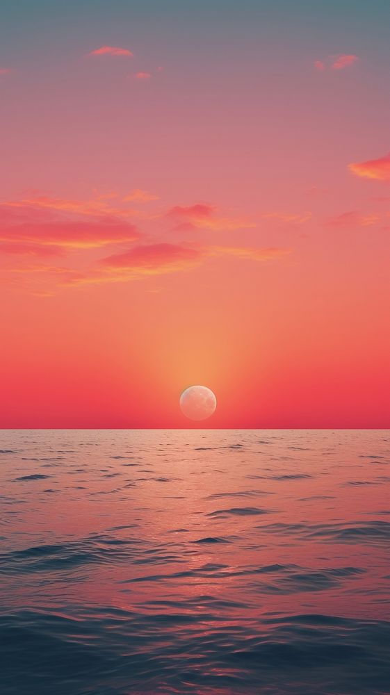 Sunset sea outdoors horizon. AI generated Image by rawpixel.