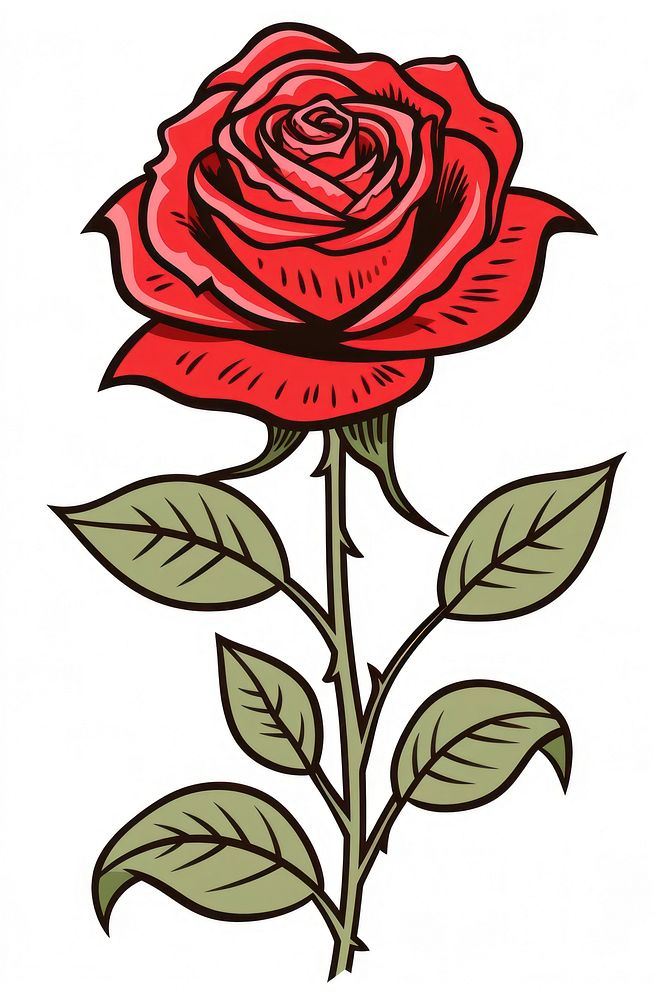 Rose flower plant white background. AI generated Image by rawpixel.