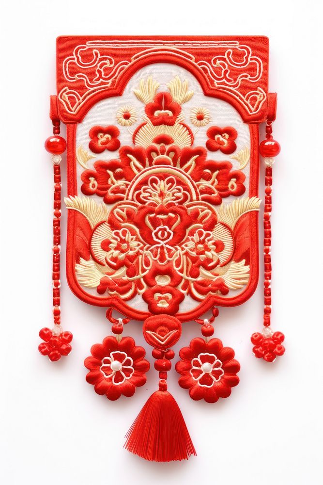 Red envelope pattern art red. AI generated Image by rawpixel.