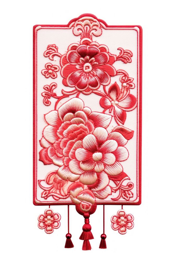 Red envelope pattern flower art. AI generated Image by rawpixel.