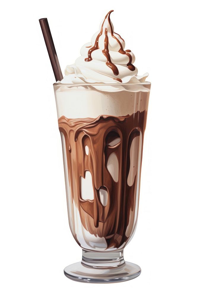 Chocolate milkshake dessert sundae drink. AI generated Image by rawpixel.