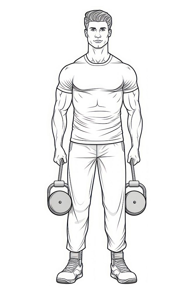 Personal trainer drawing sketch adult. AI generated Image by rawpixel.