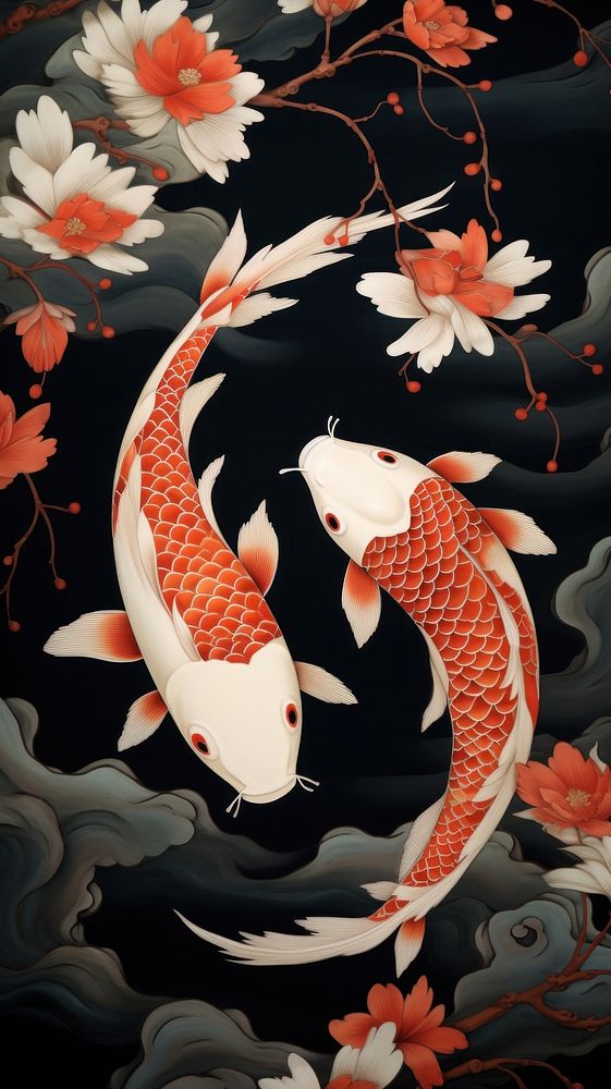 Koi fish wallpaper pattern animal carp