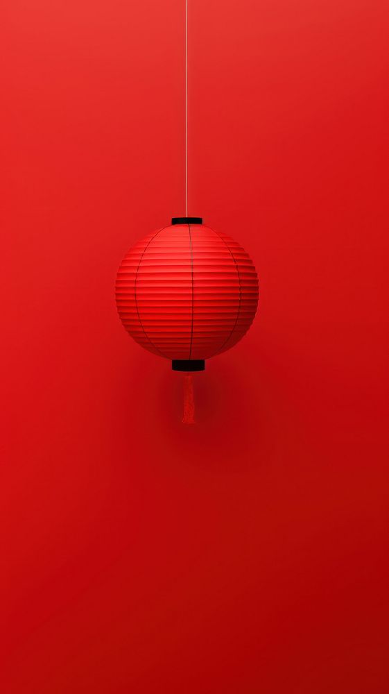 Paper lantern red wall red background. AI generated Image by rawpixel.