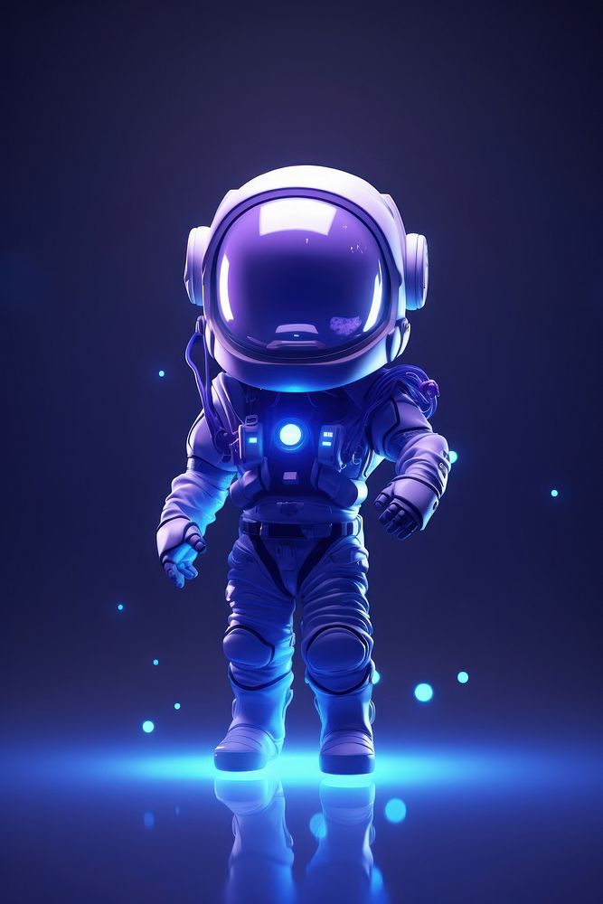 A astronaut science purple light blue. AI generated Image by rawpixel.
