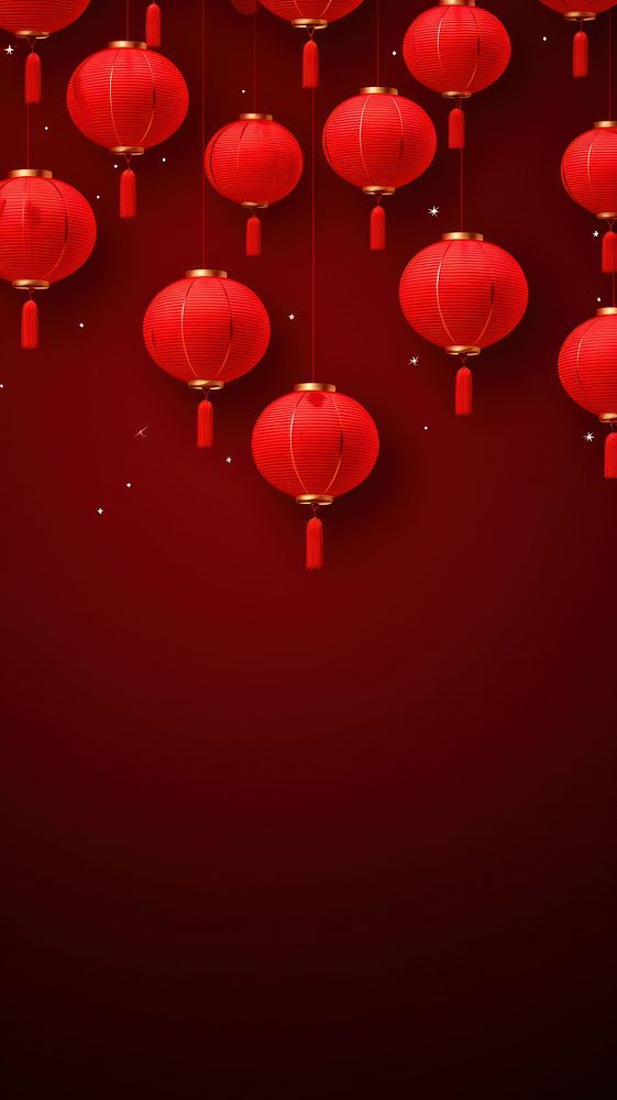 Chinese red paper lanterns backgrounds illuminated celebration. AI generated Image by rawpixel.